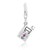 Cellphone Multi Tone Crystal Accented Charm in Sterling Silver