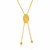 14k Yellow Gold Adjustable Lariat Necklace with Textured Oval Dome