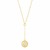 14k Yellow Gold High Polish Star Medallion Two Tone Lariat Necklace