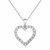 Diamond Studded Open Heart Pendant in Sterling Silver (.10 ct t.w.)