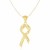 Textured Rope Style Ribbon Pendant in 14k Yellow Gold
