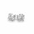 7mm Faceted White Cubic Zirconia Stud Earrings in 14k White Gold