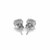 7mm Faceted White Cubic Zirconia Stud Earrings in 14k White Gold