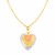 14k Tri Color Gold Necklace with Engraved Heart Pendant