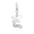 Letter E Crystal Embellished Charm in Sterling Silver