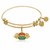 Expandable Yellow Tone Brass Bangle with Central Perk Symbol