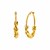 14k Yellow Gold Oval Half Wire Hoop Earrings with Texture