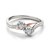 Round Two Stone Diamond Ring with Curved Band in 14k White And Rose Gold (5/8 cttw)