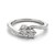 Curved Band Two Stone Diamond Ring in 14k White Gold (3/4 cttw)