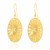 Curved Wheel Filigree Pattern Oval Earrings in 14K Yellow Gold