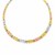 Graduated Leaf Link Necklace in 14k Tri Color Gold