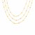 14k Two Tone Gold Three Strand Station Necklace