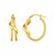 Two Part Twisted Hoop Earrings with Spiral in 14k Yellow gold
