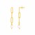 14k Yellow Gold Paperclip Chain Link Earrings with Pearls