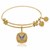 Expandable Yellow Tone Brass Bangle with Enamel U.S. Air Force Symbol