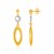 14k Yellow Gold and Diamond Oval and Crescent Moon Earrings (1/10 cttw)