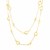 Open Circle and Disc Station Double Strand Necklace in 14k Yellow Gold