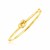 14k Yellow Gold Bangle Bracelet with Polished Knot (9.50 mm)