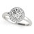 Round Cut Diamond Engagement Ring with Pave Halo Stones in 14k White Gold (1 3/8 cttw)
