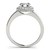 Round Cut Diamond Engagement Ring with Pave Halo Stones in 14k White Gold (1 3/8 cttw)