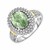 Ring with Oval Green Amethyst in 18k Yellow Gold & Sterling Silver