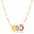 Triple Open Circle Accented Chain Necklace in 14k Tri-Color Gold
