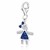 September Birthstone Girl Charm with Multi Color Crystal Accents in Sterling Silver