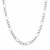 Solid Figaro Chain in 14k White Gold (6.0mm)