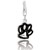 Dog Paw Black Enameled Charm in Sterling Silver