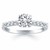 Shared Prong Diamond Band Accent Engagement Ring in 14k White Gold