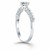 Shared Prong Diamond Band Accent Engagement Ring in 14k White Gold