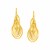 14k Yellow Gold Post Earrings with Interlocking Curved Wire Dangles
