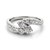 Overlap Shank Style Two Stone Diamond Ring in 14k White Gold (1 cttw)