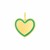 14k Yellow Gold and Green Enamel Heart Pendant