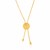 14k Yellow Gold Adjustable Lariat Necklace with Textured Round Dome