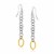 Oval and Circle Rope Motif Dangling Earrings in 18k Yellow Gold and Sterling Silver