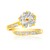 Floral Toe Ring with Cubic Zirconia Accents in 14K Yellow Gold