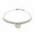 Adjustable Bead Bracelet with Heart Charm and Cubic Zirconias in Sterling Silver