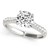 14k White Gold Round Cut Diamond Engagement Ring with Single Row Band Stones (1 5/8 cttw)