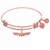 Expandable Pink Tone Brass Bangle with Finish M-Heart-M With Wing Symbol