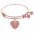 Expandable Pink Tone Brass Bangle with Heart Symbol
