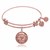 Expandable Pink Tone Brass Bangle with Angel Symbol