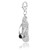Flip Flop White Tone Crystal Encrusted Charm in Sterling Silver