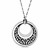 Ornate Layered Textured and Cut-Out Circle Pendant in Rhodium Plated Sterling Silver