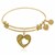 Expandable Yellow Tone Brass Bangle with Mother's Special Love Symbol