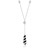 Necklace with Multi Tone Crystal Studded Obelisk Drop Pendant in 14K White Gold