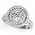 Double Pave Border Round Cut Diamond Engagement Ring in 14k White Gold (2 5/8 cttw)
