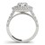 Double Pave Border Round Cut Diamond Engagement Ring in 14k White Gold (2 5/8 cttw)