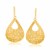 Open Teardrop Motif Mesh Dangling Earrings in 14k Yellow Gold