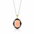 Framed Oval Pendant with Rose Quartz,  Rhodolite,  and Black Diamonds in 18k Yellow Gold and Sterling Silver